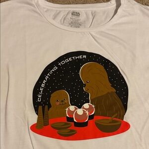 Star Wars White Tee with Chewbacca Design